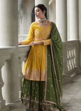 Contrast Salwar Suit in Yellow Colour